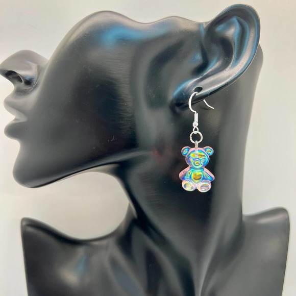 Gummy Bear Earrings - Metallic Earrings - Baby Shower Earrings - Gender Reveal - Picture 9 of 10